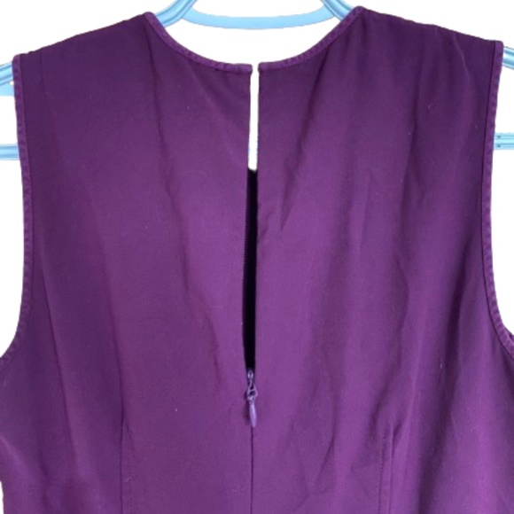 Rebecca Taylor Sleeveless Suiting Ponte Knit Fit & Flare Dress in Wine Sz-2 - Picture 8 of 9